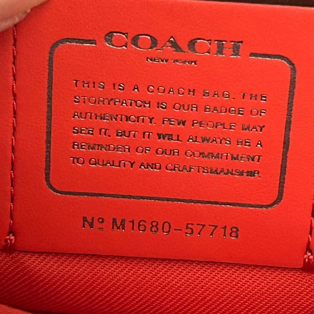 COACH Brooklyn 28 Leather Croc Embossed Satchel/Crossbody Bag in Deep Coral_13
